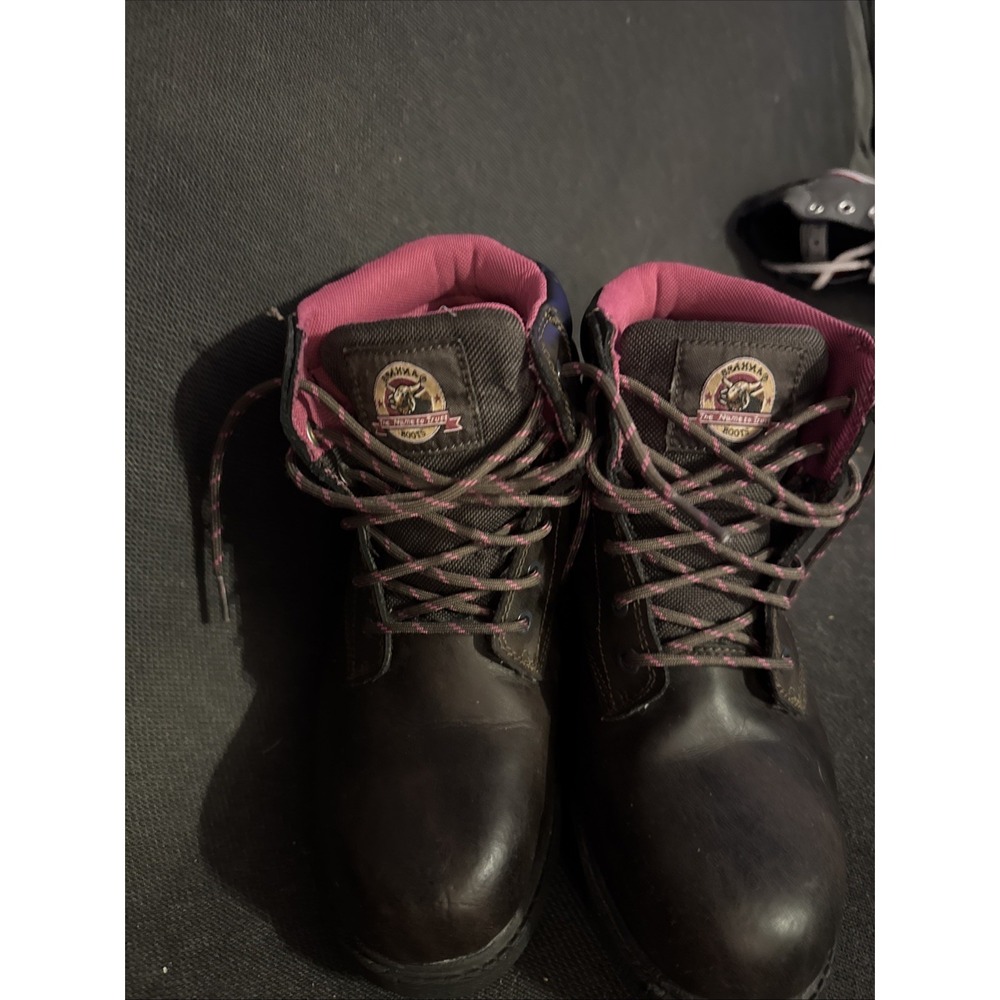 Womens Brahma Steel Toe Boots Brown With Pink Interior Size 8 - Picture 2 of 6